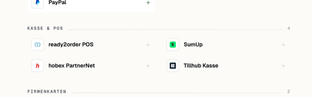 SumUp in der Kategorie Kasse und POS der Integrationsübersicht